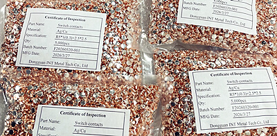 Pengiriman stabil untuk kontak perak paku keling AgCu Bimetal